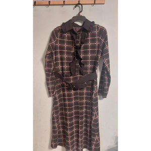 Women's Unbranded Plaid Shirtdress S Black Pink